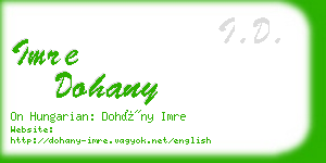 imre dohany business card